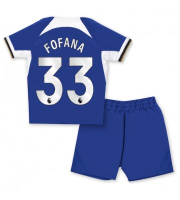 Chelsea Wesley Fofana #33 Hjemmebanesæt Børn 2023-24 Kort ærmer (+ korte bukser)